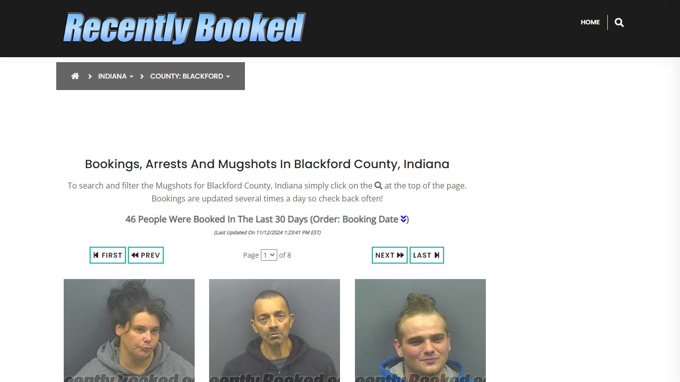 Bookings, Arrests and Mugshots in Blackford County, Indiana